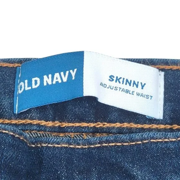 Old Navy Toddler Girl 5T Skinny Jeans Adjustable Waist Pull-On Dark Wash - Picture 3 of 8